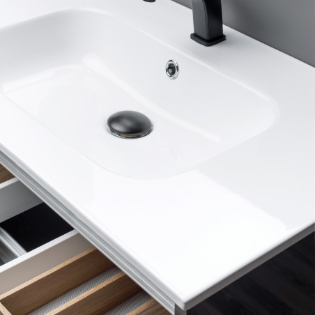 Cabinet "GAMA" with ceramic "Elide" washbasin and chrome handles