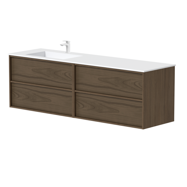 Two-cabinet set "HOME" with left-hand "Corian®" washbasin