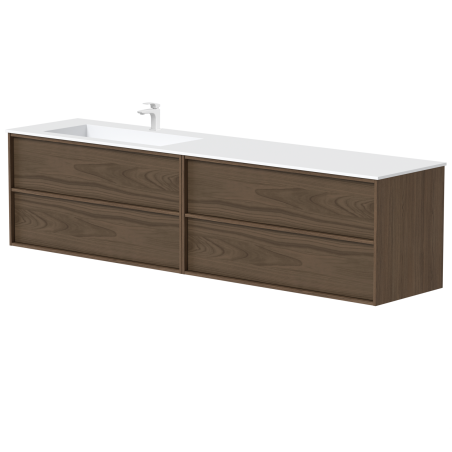 Dviejų spintelių komplektas "HOME su kairiniu "Corian®" praustuvu