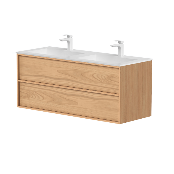 120 cm pločio spintelė "HOME" su dvigubu "Corian®2" praustuvu