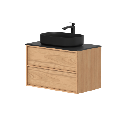 Spintelė "HOME" su "Dekton®" juodu stalviršiu ir pastatomu "VESSEL" praustuvu