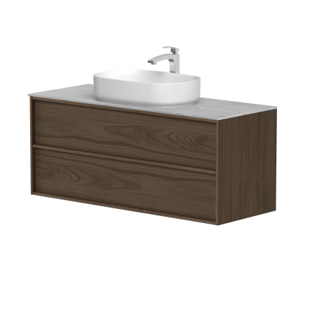 Spintelė su "HOME" su "Dekton®" betono stalviršiu ir pastatomu "VESSEL" praustuvu