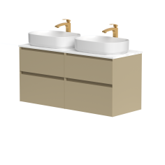 Two-cabinet set "LOFT" with Carrara marble countertop and...