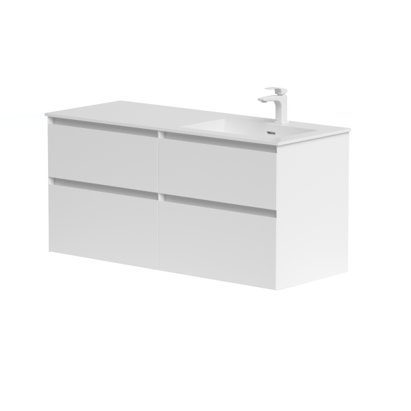Two-cabinet set "LOFT" with right-hand "Corian®" washbasin