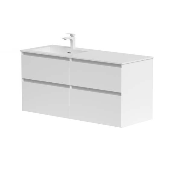 Two-cabinet set "LOFT" with left-hand "Corian®" washbasin