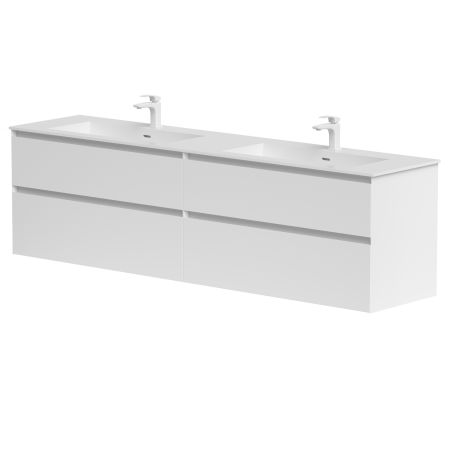 Dviejų spintelių komplektas "LOFT" su kairiniu "Corian®" praustuvu