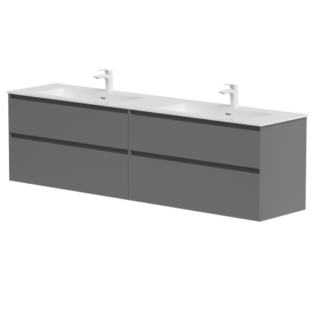 Dviejų spintelių komplektas "LOFT" su dvigubu "Corian®" praustuvu