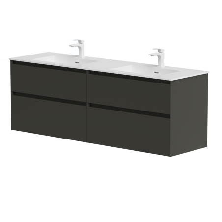 Dviejų spintelių komplektas "LOFT" su dvigubu "Corian®" praustuvu