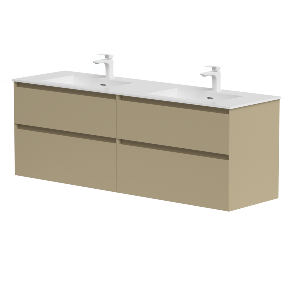 Two-cabinet set "LOFT" with double "Corian®" washbasin