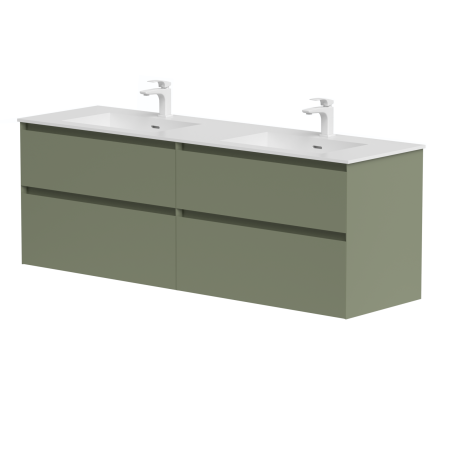 Dviejų spintelių komplektas "LOFT" su dvigubu "Corian®" praustuvu