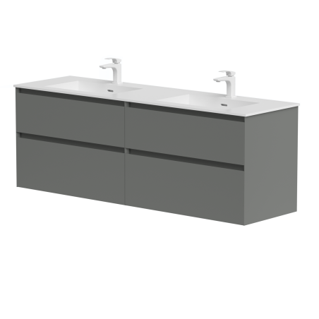 Dviejų spintelių komplektas "LOFT" su dvigubu "Corian®" praustuvu