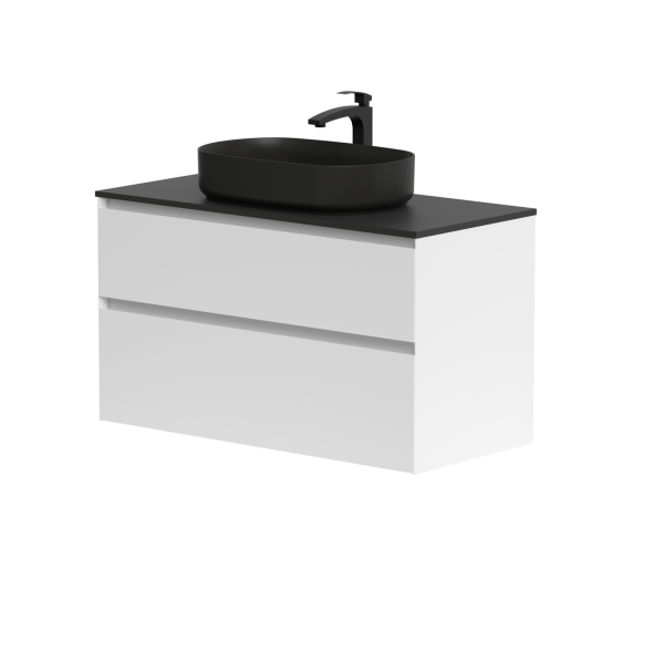 Spintelė "LOFT" su "Dekton®" juodu stalviršiu...