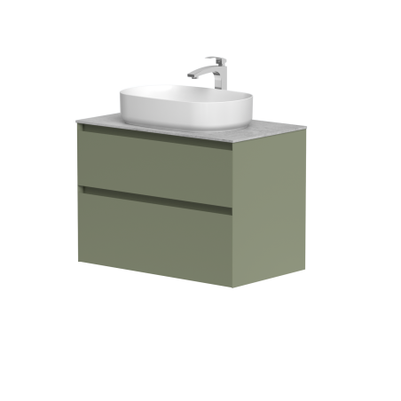 Spintelė "LOFT" su "Dekton®" betono stalviršiu ir pastatomu "Vessel" praustuvu