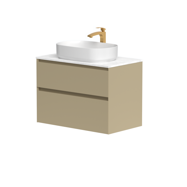 Cabinet "LOFT" with "Carrara" marble countertop and freestanding "Vessel" washbasin