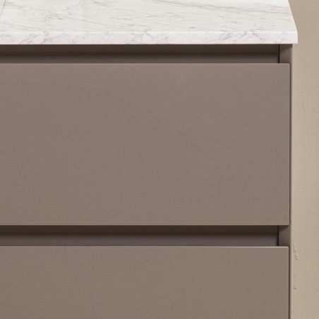 Spintelė "LOFT" su "Carrara" marmuro stalviršiu ir pastatomu "Vessel" praustuvu