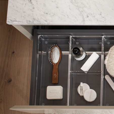 Spintelė "LOFT" su "Carrara" marmuro stalviršiu ir pastatomu "Vessel" praustuvu