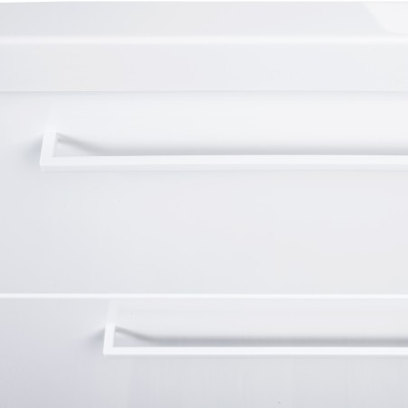 Cabinet "DUET" with handles and recessed ceramic washbasin "PAULA"