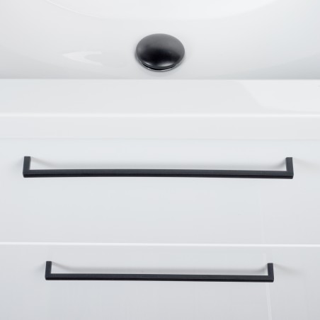 Cabinet "DUET" with handles and recessed ceramic washbasin "PAULA"