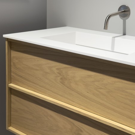 120 cm pločio spintelė "HOME" su dvigubu "Corian®2" praustuvu