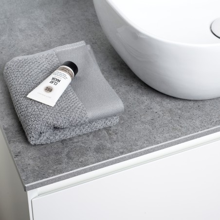 Dviejų spintelių komplektas "LOFT" su "Dekton®" betono stalviršiu ir dviem pastatomais "Vessel" praustuvais