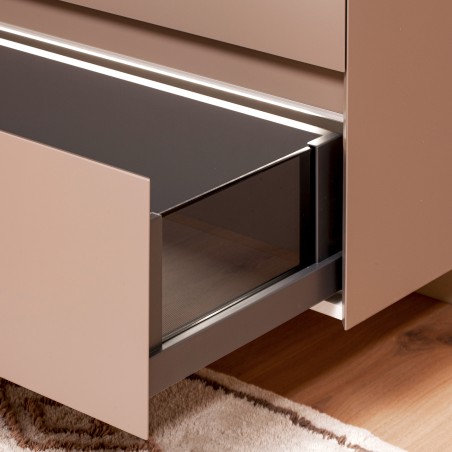 Spintelė "LOFT" su "Dekton®" betono stalviršiu ir pastatomu "Vessel" praustuvu