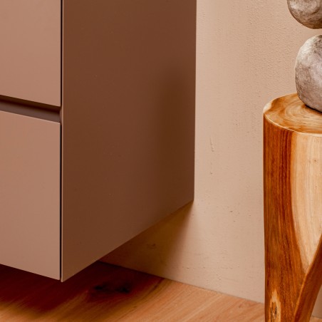 Dviejų spintelių komplektas "LOFT" su "Dekton®" betono stalviršiu ir dviem pastatomais "Vessel" praustuvais