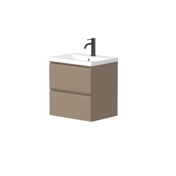 Cabinet "MATCH" with recessed ceramic "PAULA" washbasin