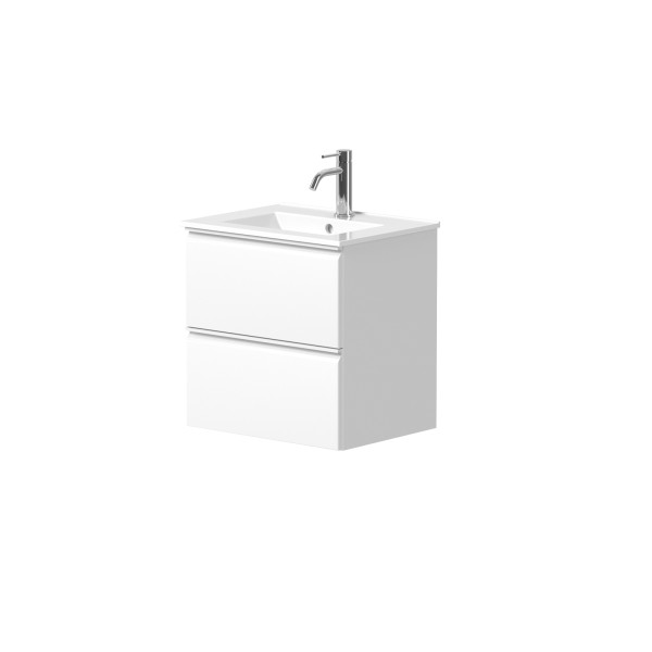 Cabinet "MATCH" with recessed ceramic "LUARA" washbasin