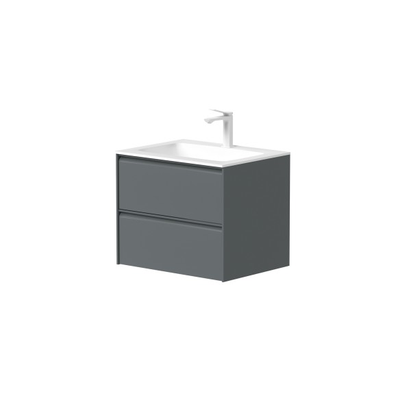 Cabinet "MOON" with matte recessed "ORION" washbasin made of acrylic "DURATEK®" material