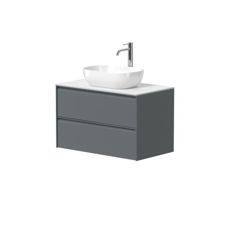 Spintelė "MOON" su "HPLCompact" stalviršiu ir pastatomu "OVALO" praustuvu