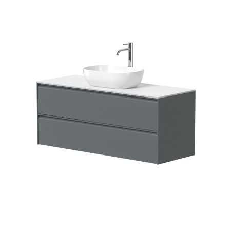 Spintelė "MOON" su "HPLCompact" stalviršiu ir pastatomu "OVALO" praustuvu