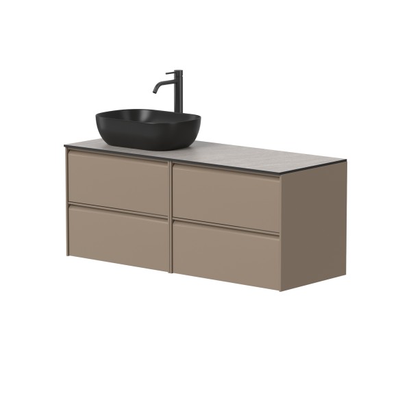 Two-cabinet "MOON" with "HPL Compact" countertop and freestanding "OVALO" washbasin
