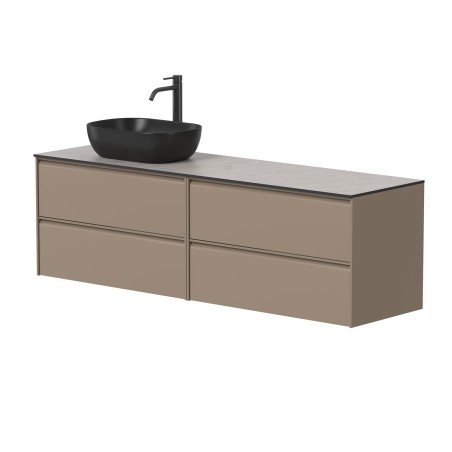 Dviejų spintelių "MOON" su "HPL Compact" stalviršiu ir pastatomu "OVALO" praustuvu