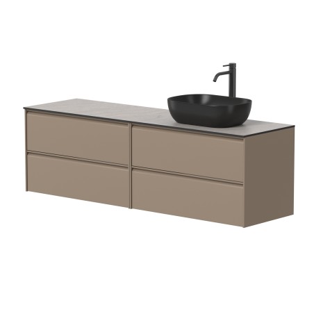 Dviejų spintelių "MOON" su "HPL Compact" stalviršiu ir pastatomu "OVALO" praustuvu