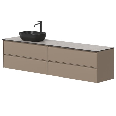 Dviejų spintelių "MOON" su "HPL Compact" stalviršiu ir pastatomu "OVALO" praustuvu