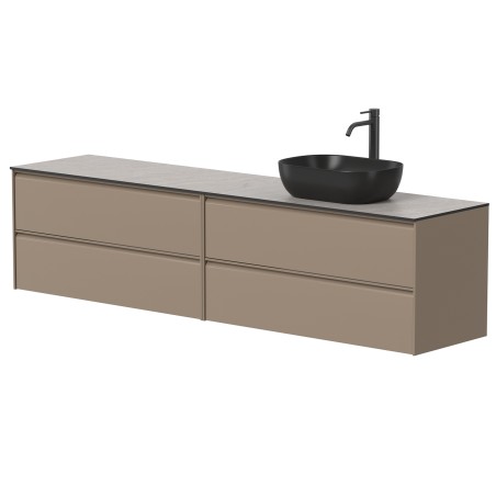 Dviejų spintelių "MOON" su "HPL Compact" stalviršiu ir pastatomu "OVALO" praustuvu