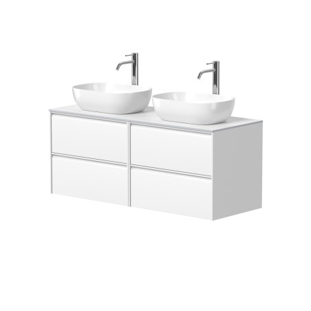 Dviejų spintelių "MOON" su "HPL Compact" stalviršiu ir dviem pastatomais "OVALO" praustuvais