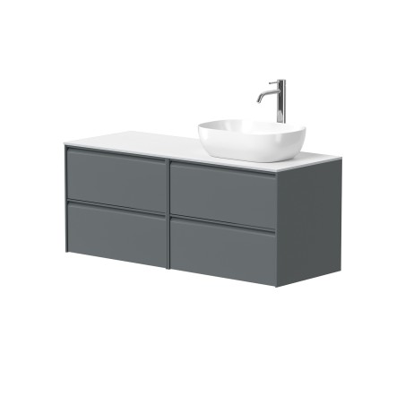 Dviejų spintelių "MOON" su "HPL Compact" stalviršiu ir pastatomu "OVALO" praustuvu