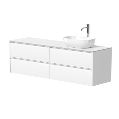 Dviejų spintelių "MOON" su "HPL Compact" stalviršiu ir pastatomu "OVALO" praustuvu