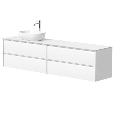 Dviejų spintelių "MOON" su "HPL Compact" stalviršiu ir pastatomu "OVALO" praustuvu