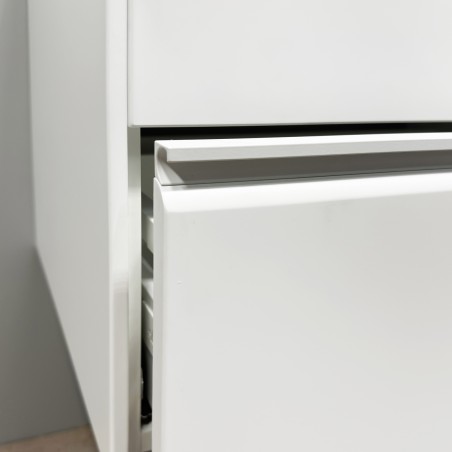 Dviejų spintelių "MOON" su "HPL Compact" stalviršiu ir pastatomu "OVALO" praustuvu