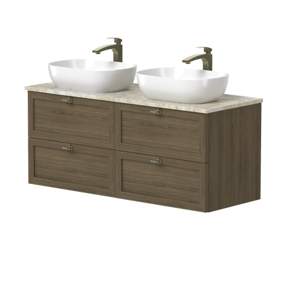 Dviejų spintelių "RUSTIC" su sendinto žalvario...