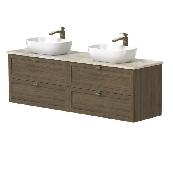 Dviejų spintelių "RUSTIC" su sendinto žalvario...