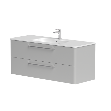 Spintelė "SOFT" su chromo spalvos rankenomis ir keraminiu praustuvu