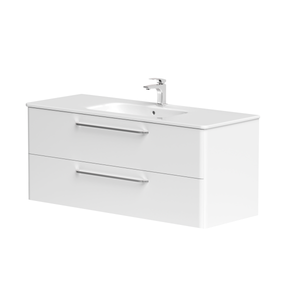 Cabinet "SOFT" with chrome handles and ceramic...