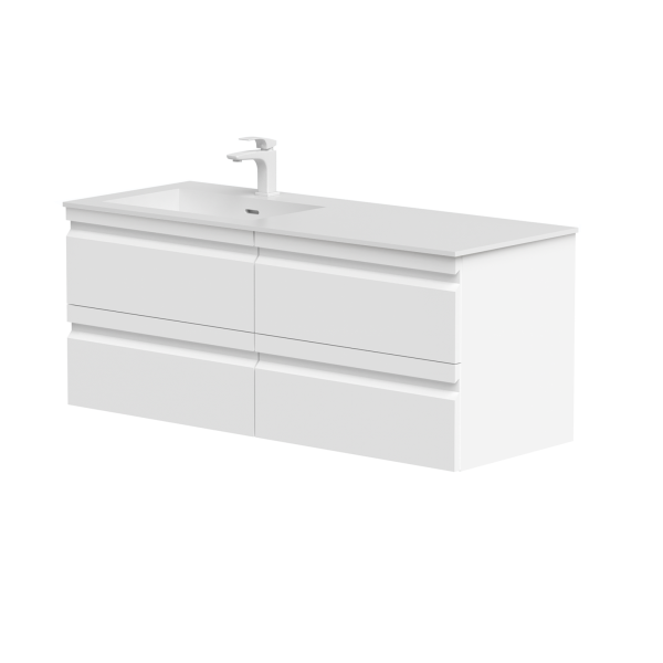 Two-cabinet "TERRA" set with left-hand "Corian®1" washbasin