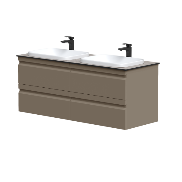 Two-cabinet "TERRA" with HPL Compact countertop and two "MOVADO" washbasins