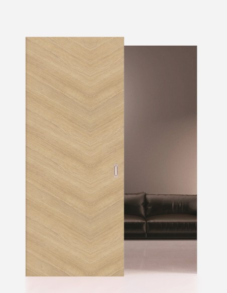 Stumdomos durys "ESPINA W02" su paslėptu bėgeliu ir sistema "MOVI"