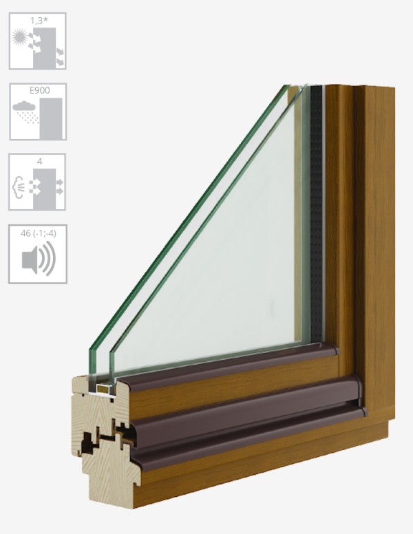 Wooden windows EC 90 SR46