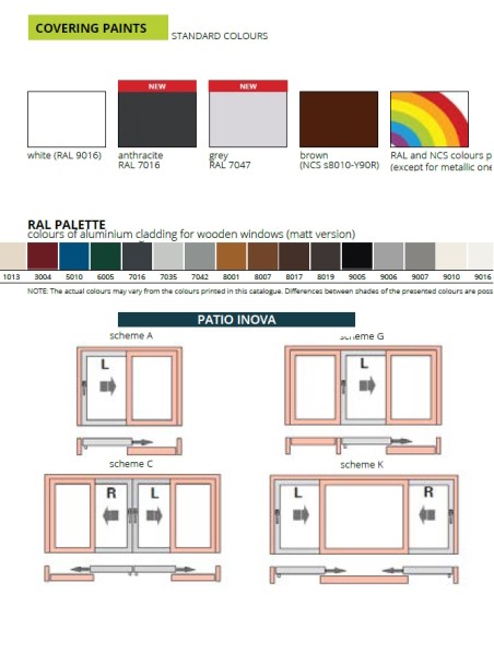 Mediniai langai “PATIO INOVA EC 90“